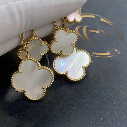 [sparkle Jewelry ]CLOVER EARRINGS WHITE MOP 4 MOTIFS GOLD