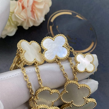 [sparkle Jewelry ]CLOVER EARRINGS WHITE MOP 4 MOTIFS GOLD