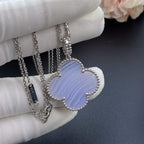 [sparkle Jewelry ]CLOVER SILVER CHALCEDONY BIG CLOVER NECKLACE