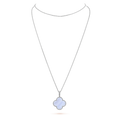 [sparkle Jewelry ]CLOVER SILVER CHALCEDONY BIG CLOVER NECKLACE