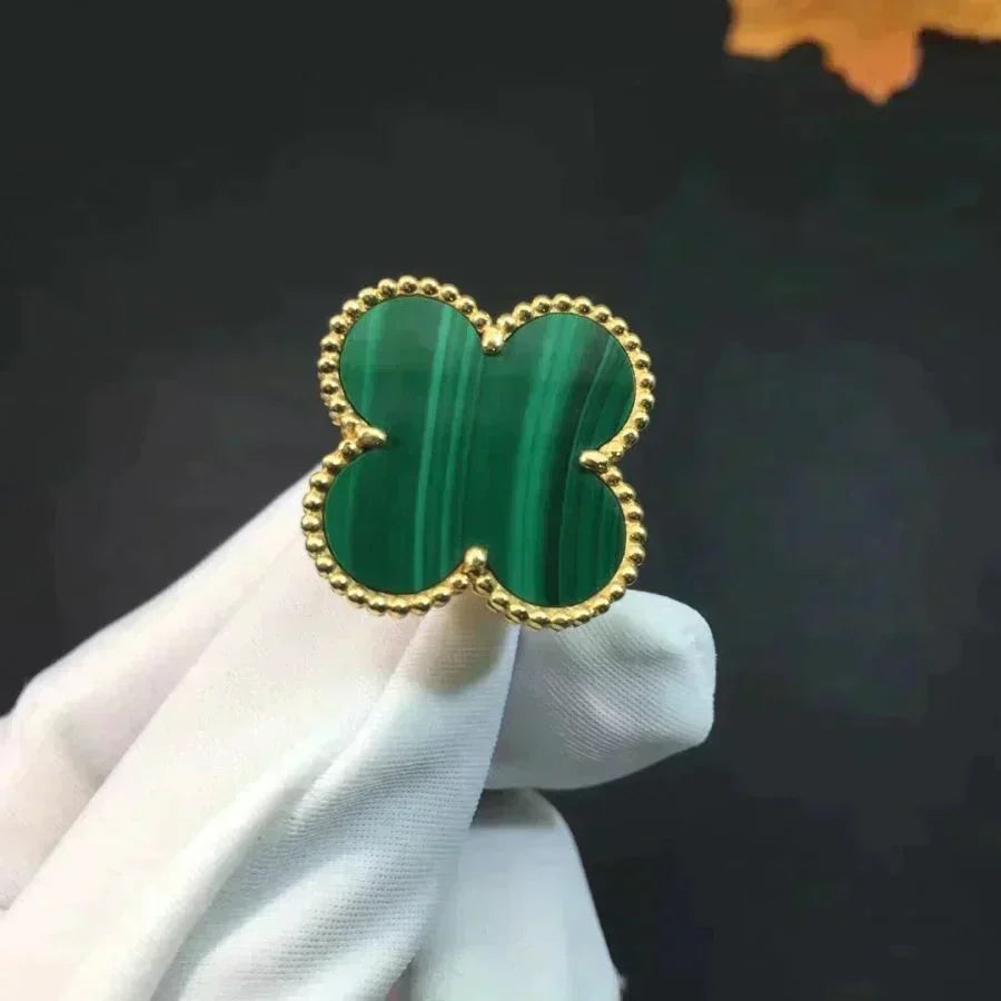 [sparkle Jewelry ]CLOVER MALACHITE RING