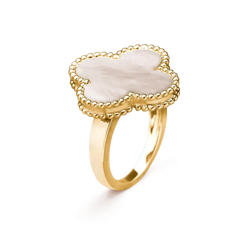 [sparkle Jewelry ]CLOVER WHITE MOP RING