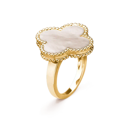 [sparkle Jewelry ]CLOVER WHITE MOP RING