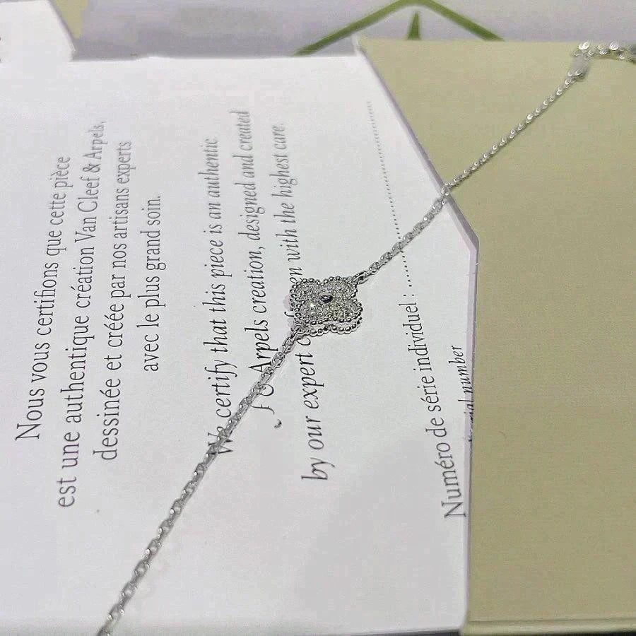 [sparkle Jewelry ]CLOVER  SINGLE FLOWER BRACELET SILVER
