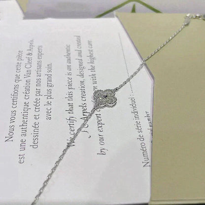 [sparkle Jewelry ]CLOVER  SINGLE FLOWER BRACELET SILVER