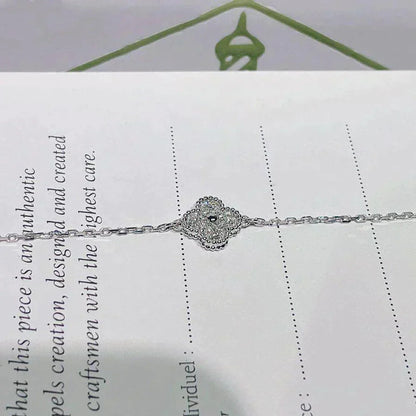 [sparkle Jewelry ]CLOVER  SINGLE FLOWER BRACELET SILVER