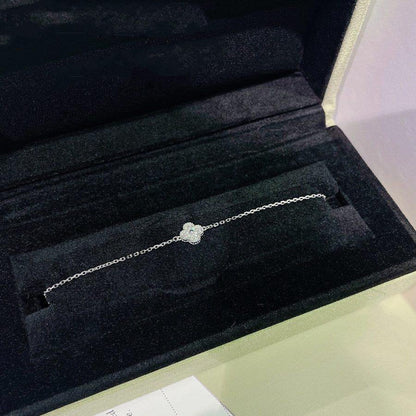 [sparkle Jewelry ]CLOVER  SINGLE FLOWER BRACELET SILVER