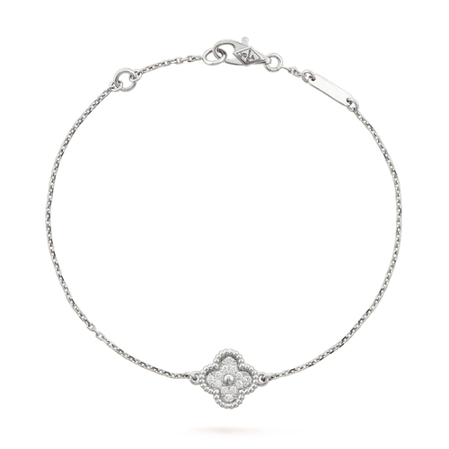 [sparkle Jewelry ]CLOVER  SINGLE FLOWER BRACELET SILVER
