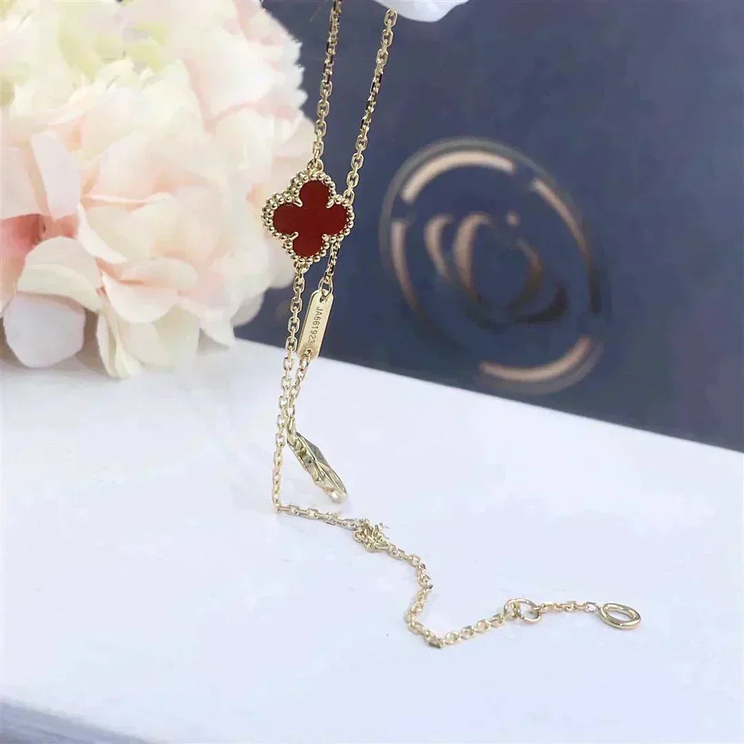 [sparkle Jewelry ]CLOVER  CARNELIAN SINGLE FLOWER BRACELET