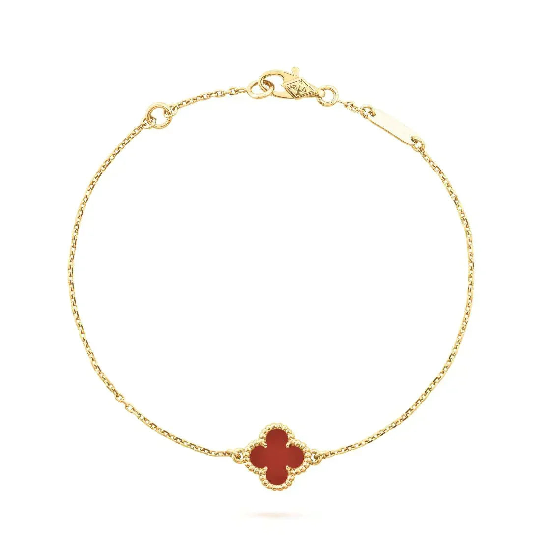 [sparkle Jewelry ]CLOVER  CARNELIAN SINGLE FLOWER BRACELET