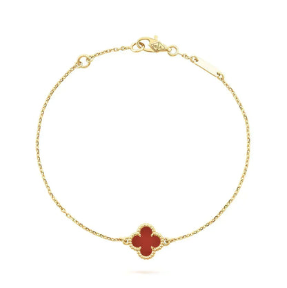 [sparkle Jewelry ]CLOVER  CARNELIAN SINGLE FLOWER BRACELET