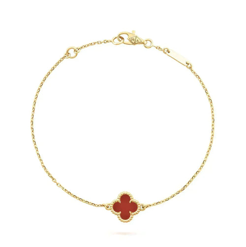 [sparkle Jewelry ]CLOVER  CARNELIAN SINGLE FLOWER BRACELET