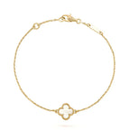 [sparkle Jewelry ]CLOVER WHITE MOP SINGLE FLOWER BRACELET