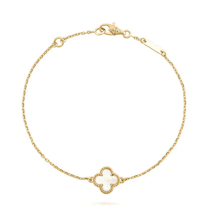 [sparkle Jewelry ]CLOVER WHITE MOP SINGLE FLOWER BRACELET