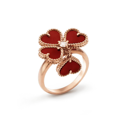 [sparkle Jewelry ]SWEET CLOVER CARNELIAN RING