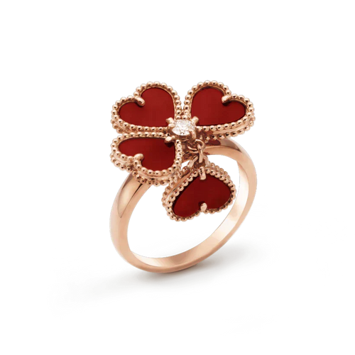[sparkle Jewelry ]SWEET CLOVER CARNELIAN RING