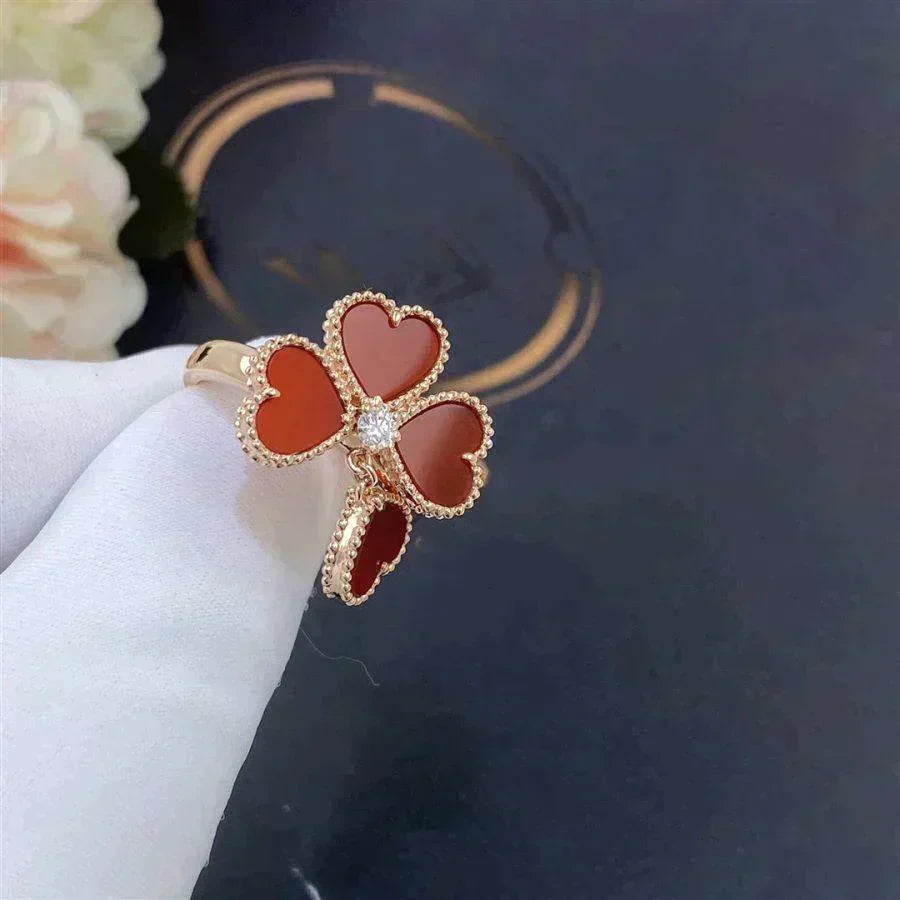 [sparkle Jewelry ]SWEET CLOVER CARNELIAN RING
