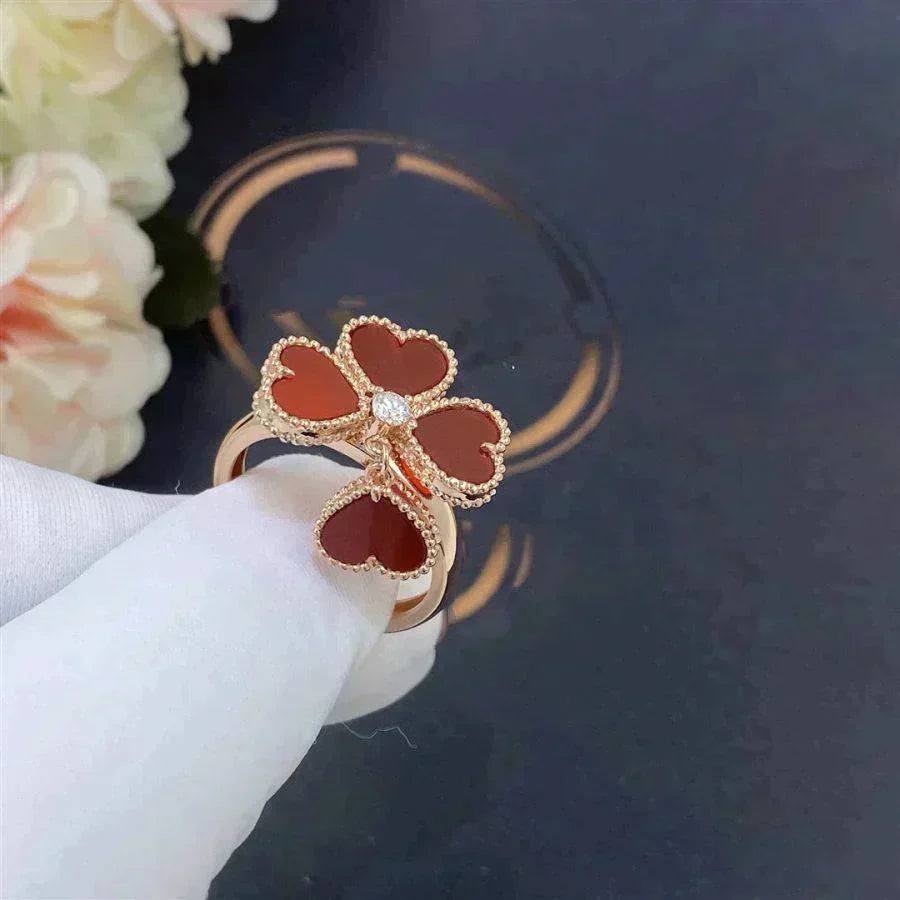 [sparkle Jewelry ]SWEET CLOVER CARNELIAN RING