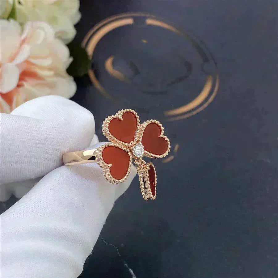 [sparkle Jewelry ]SWEET CLOVER CARNELIAN RING