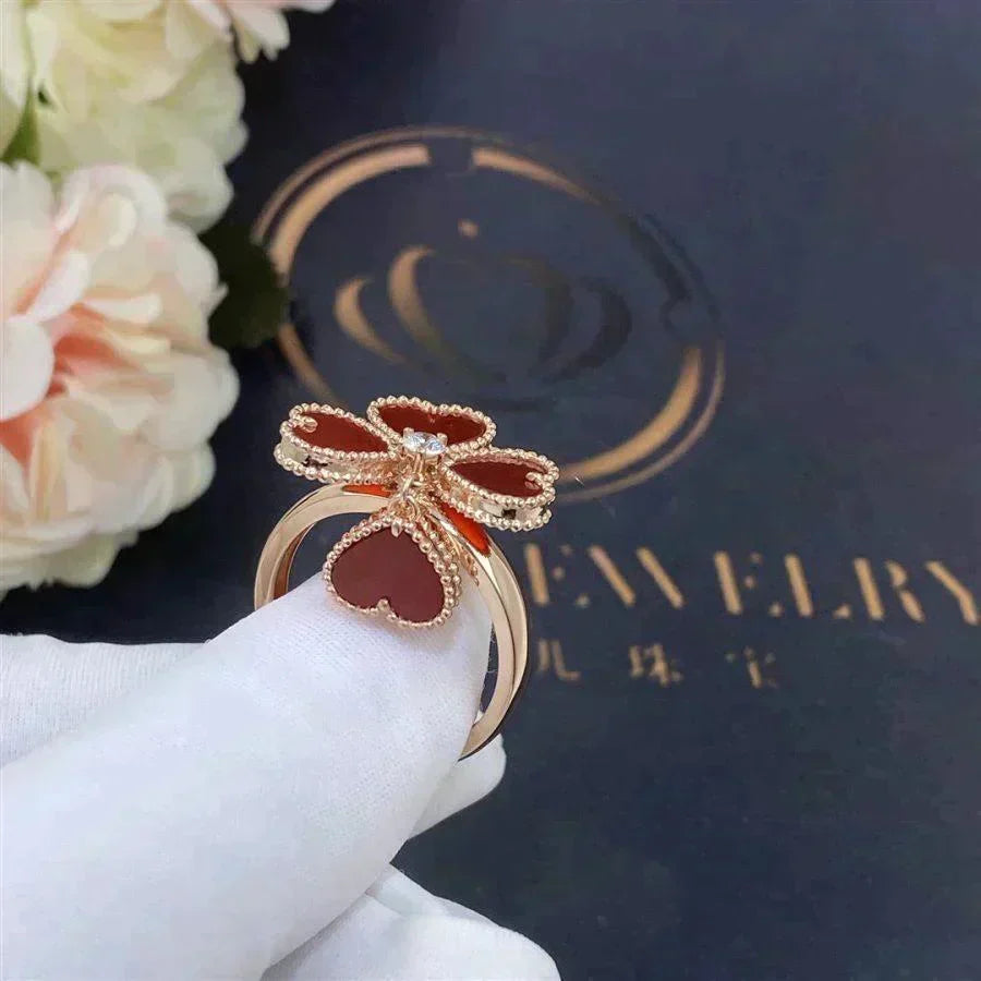 [sparkle Jewelry ]SWEET CLOVER CARNELIAN RING