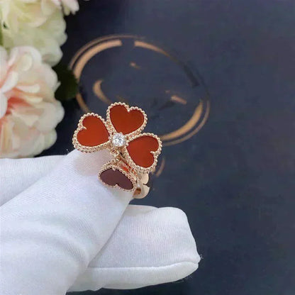 [sparkle Jewelry ]SWEET CLOVER CARNELIAN RING