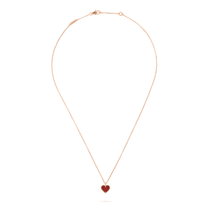 [sparkle Jewelry ]SWEET CLOVER CARNELIAN HEART NECKLACE