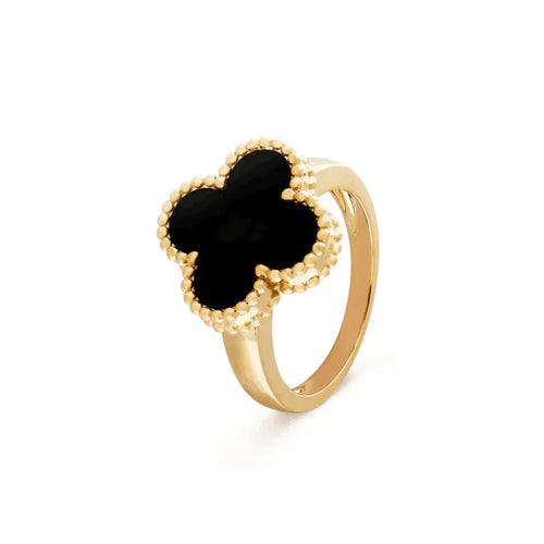 [sparkle Jewelry ]CLOVER ONYX RING