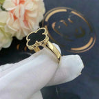 [sparkle Jewelry ]CLOVER ONYX RING
