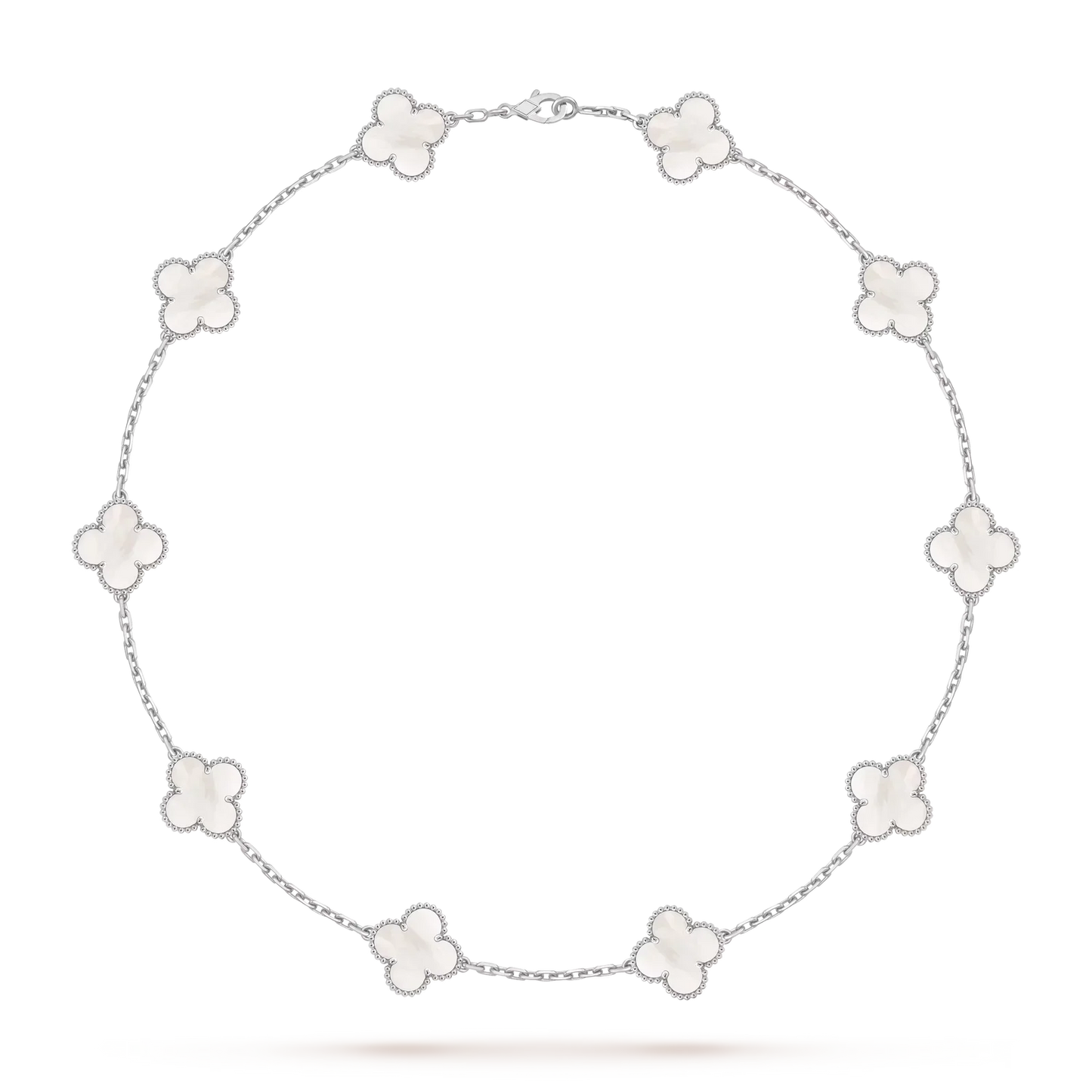 [Sparkle]KLASSISCHE GLÜCKS-KLEEHALSKETTE MIT 10 MOTIVEN WEISSGOLD-KOLLEKTION