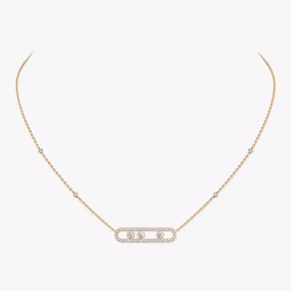 [sparkle Jewelry] Move Pave_ Rose Gold Diamond Necklace