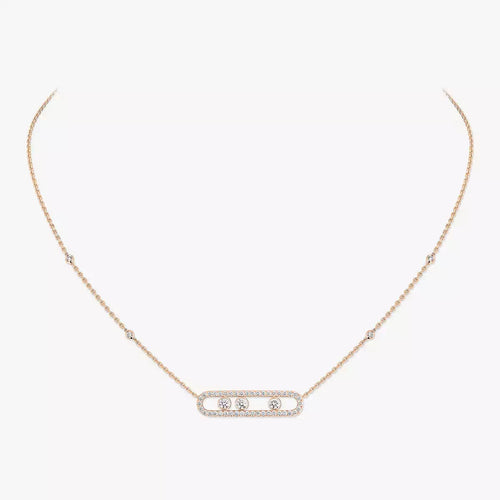 [sparkle Jewelry] Move Pave_ Rose Gold Diamond Necklace