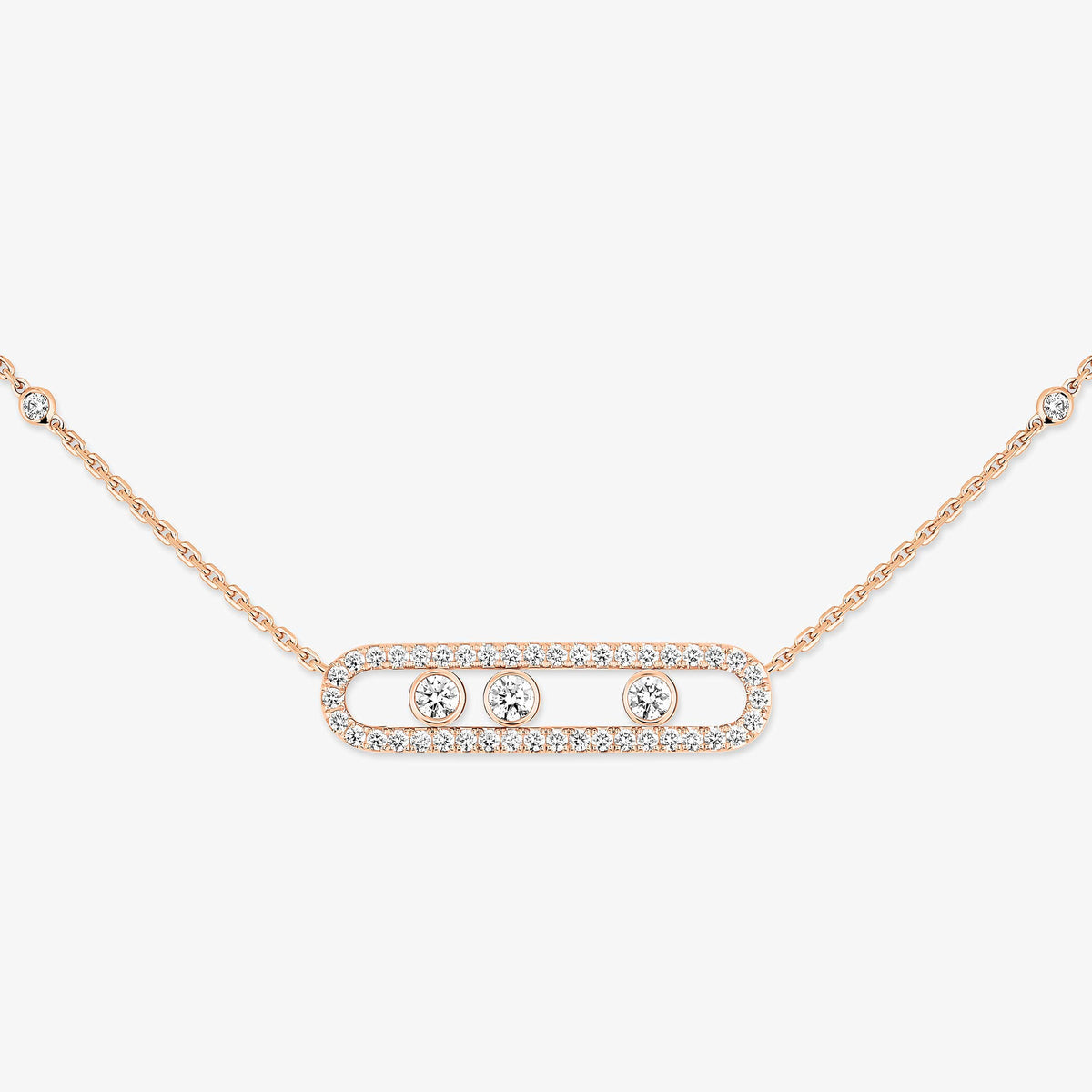 [sparkle Jewelry] Move Pave_ Rose Gold Diamond Necklace