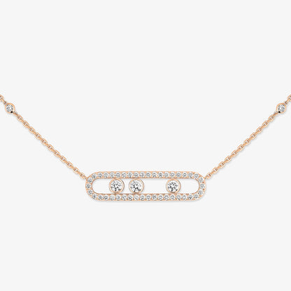 [sparkle Jewelry] Move Pave_ Rose Gold Diamond Necklace