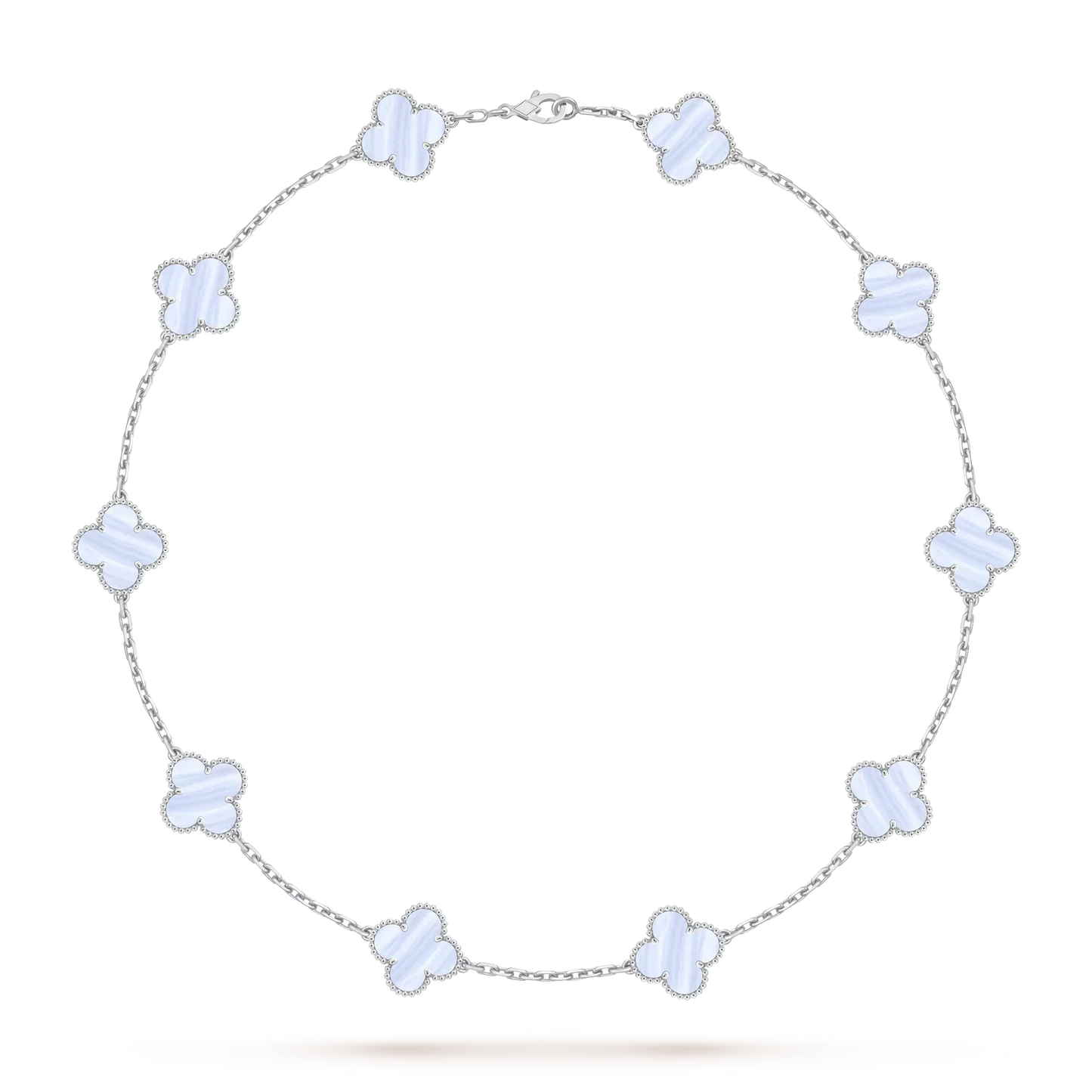 [Sparkle]KLASSISCHE GLÜCKS-KLEEHALSKETTE MIT 10 MOTIVEN WEISSGOLD-KOLLEKTION