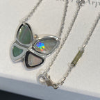[sparkle Jewelry ]LARGE BUTTERFLY SILVER PENDANT DIAMOND NECKLACE