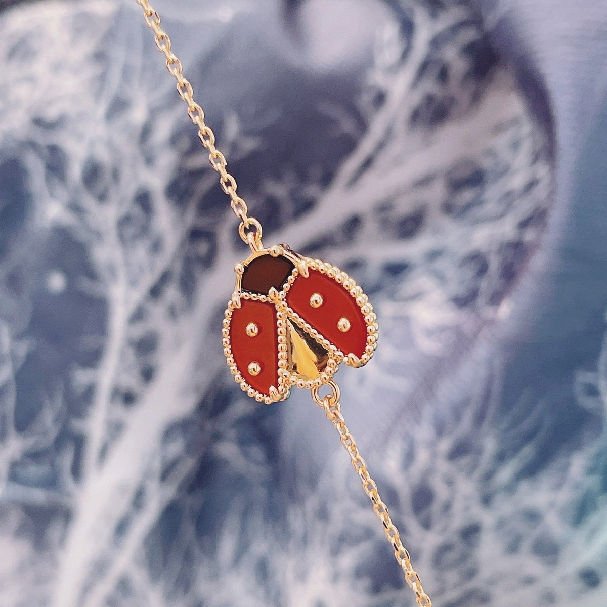 [sparkle Jewelry ]LUCKY SPRING 1 MOTIF PINK GOLD BRACELET