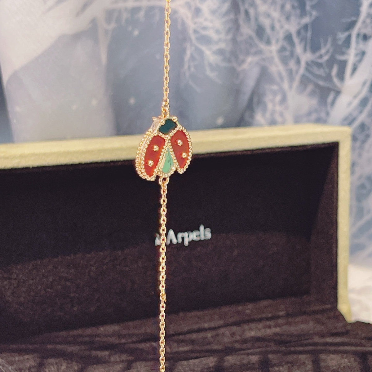 [sparkle Jewelry ]LUCKY SPRING 1 MOTIF PINK GOLD BRACELET