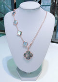 [sparkle Jewelry ]COMBINED BRACELET 5 MOTIFS AND NECKLACE DARK MOP ROSE GOLD