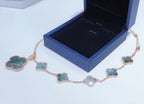 [sparkle Jewelry ]COMBINED BRACELET 5 MOTIFS AND NECKLACE DARK MOP ROSE GOLD