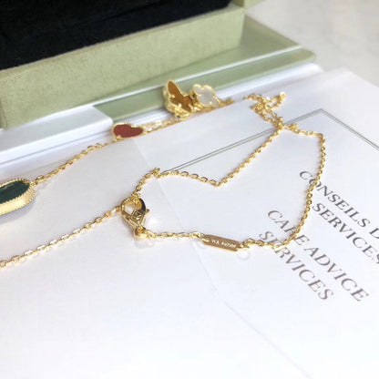 [sparkle Jewelry ]LUCKY SPRING 4 MOTIFS ROSE GOLD NECKLACE