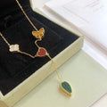 [sparkle Jewelry ]LUCKY SPRING 4 MOTIFS ROSE GOLD NECKLACE