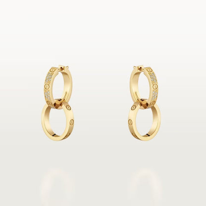 [sparkle Jewelery]LOVE 3.3MM DANGLE HALF DIAMOND EARRINGS