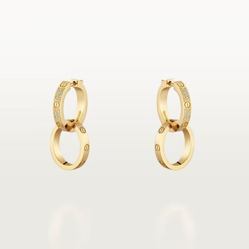 [sparkle Jewelery]LOVE 3.3MM DANGLE HALF DIAMOND EARRINGS