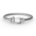 [sparkle Jewelry ]FORCE LARGE HORSESHOE HALF DIAMOND BRACELET SILVER