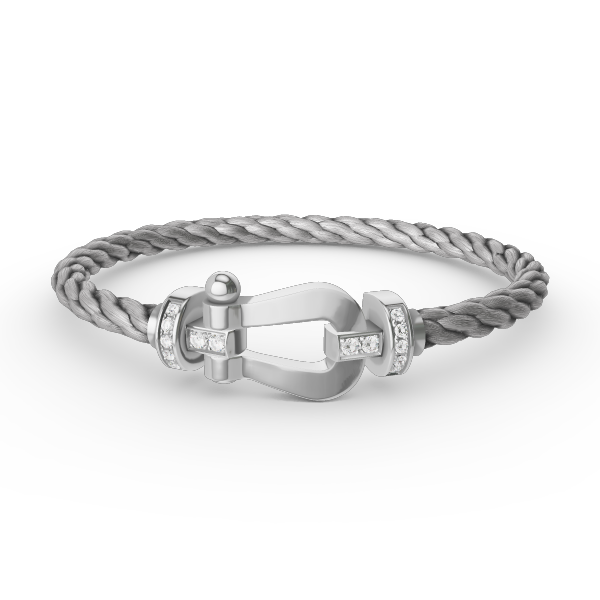 [Sparkle]FORCE GROSSES HUFEISEN HALBDELMAN BRACELET - WEISSGOLD