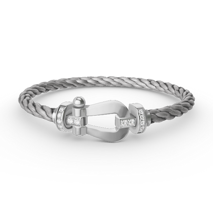 [Sparkle]FORCE GROSSES HUFEISEN HALBDELMAN BRACELET - WEISSGOLD