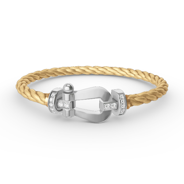 [Sparkle]FORCE GROSSES HUFEISEN HALBDELMAN BRACELET - WEISSGOLD