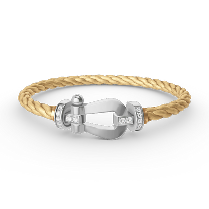 [Sparkle]FORCE GROSSES HUFEISEN HALBDELMAN BRACELET - WEISSGOLD