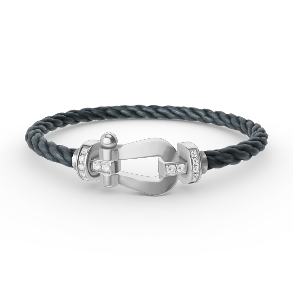 [Sparkle]FORCE GROSSES HUFEISEN HALBDELMAN BRACELET - WEISSGOLD