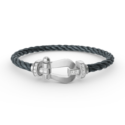 [Sparkle]FORCE GROSSES HUFEISEN HALBDELMAN BRACELET - WEISSGOLD
